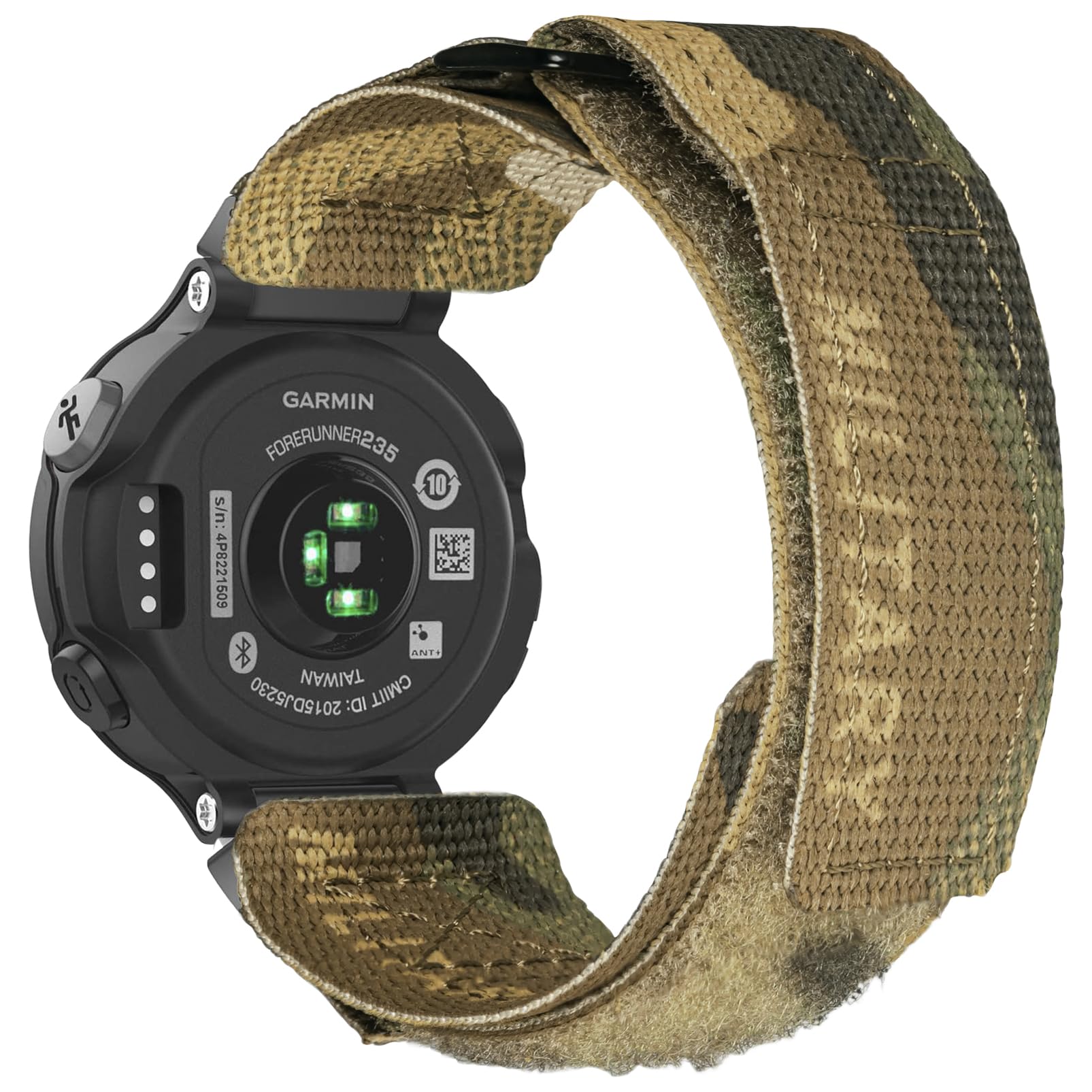 Compatible with Garmin 220/230/235/620/630/735XT/235 Lite Forerunner 235, Camouflage Super Rugged Nylon Sports Replacement Watch Band Strap Wristband forfor Women Men