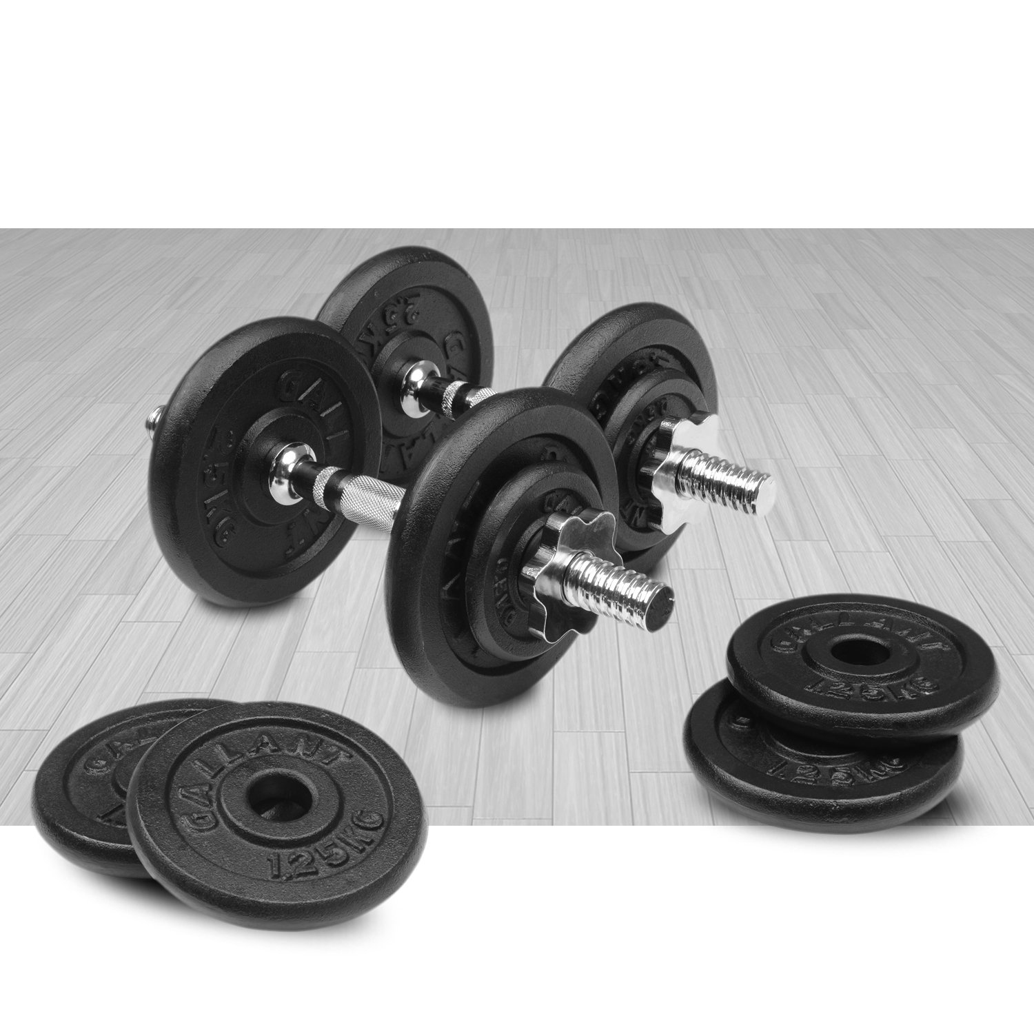 Gallant 20kg Cast Iron Adjustable Dumbells, Free Hand Weights Set for