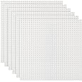 Lekebaby Classic Baseplates Building Base for Building Bricks 100% Compatible with Major Brands-Baseplate 10" x 10", Pack of 6 (White)