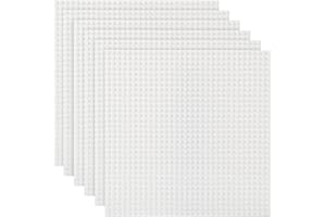 Lekebaby Classic Baseplates Building Base for Building Bricks 100% Compatible with Major Brands-Baseplate 10" x 10", Pack of 6 (White)