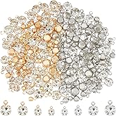 SUPERFINDINGS 192Pcs 4Size Rhinestone Connectors Charms Brass Cubic Zirconia Charms Clear Crystal Dangle Connectors Pendants Flat Round for DIY Jewelry Making Craft,Hole:1~1.2mm