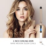 Hoson 25mm Curling Tongs Long Barrel Ceramic Tourmaline Wand LCD 9 Heat view 2