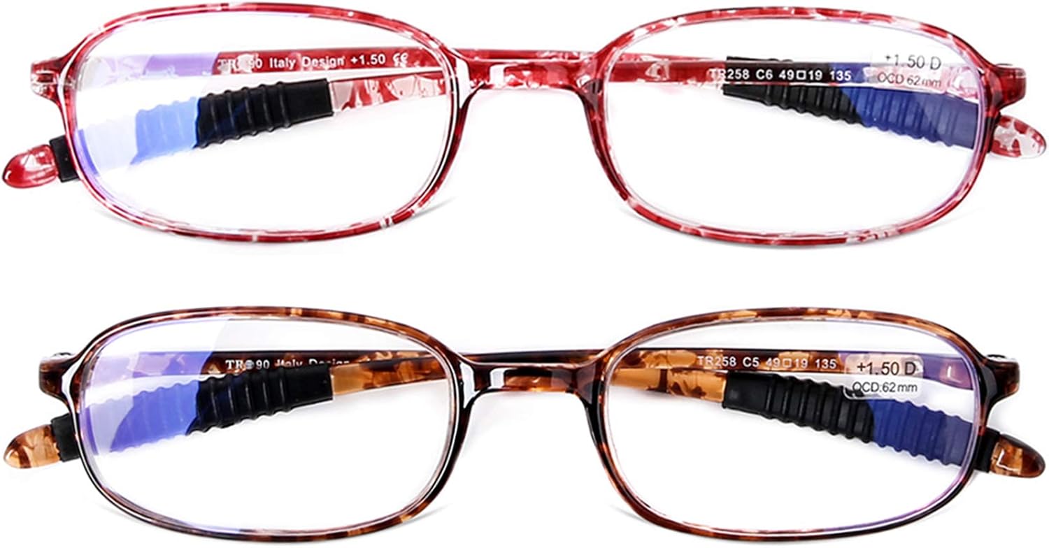 AQWANO 2 Pack Blue Light Blocking Computer Reading Glasses