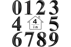 Jetec 10 Pcs House Numbers 3D Door Mailbox Numbers 0-9 Self Adhesive House Door Street Address Stickers for, Apartment, Office, Hotel Room, Mailbox Signs(4 x 2.5 Inches,Black)