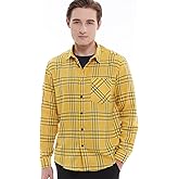 Men's Plaid Flannel Regular Fit Shirts Warm Button Down Long Sleeve Work Casual Shirt