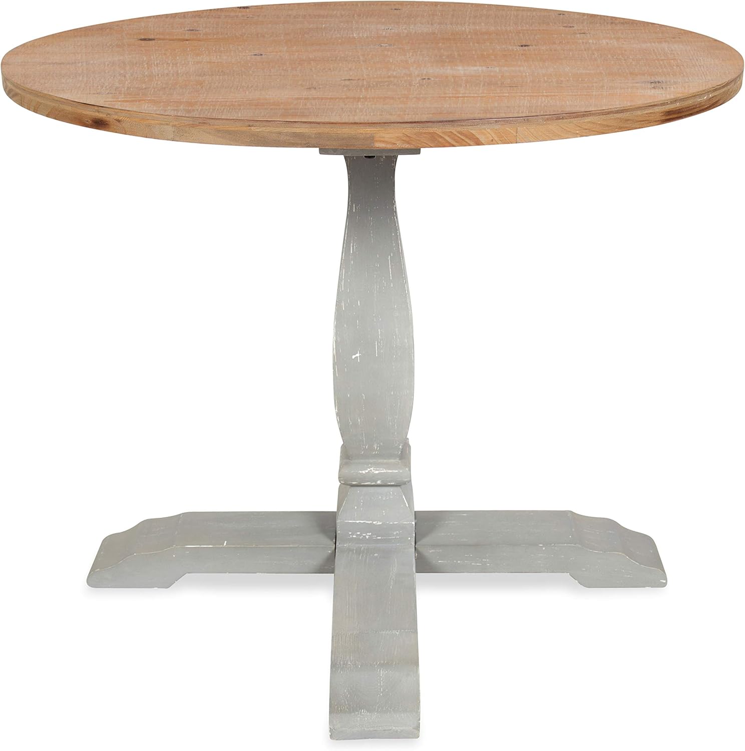 Amazon Com Kate And Laurel Bellmead Wood Round Pedestal Dining