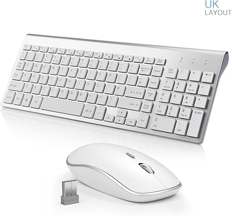 Qwerty Uk Layout Black Wireless Keyboard And Mouse Rechargeable Compact Keyboard Mouse Ergonomic Sleek Thin 5 Adjustable Dpi By Joyaccess Computers Accessories Keyboard Mouse Combos