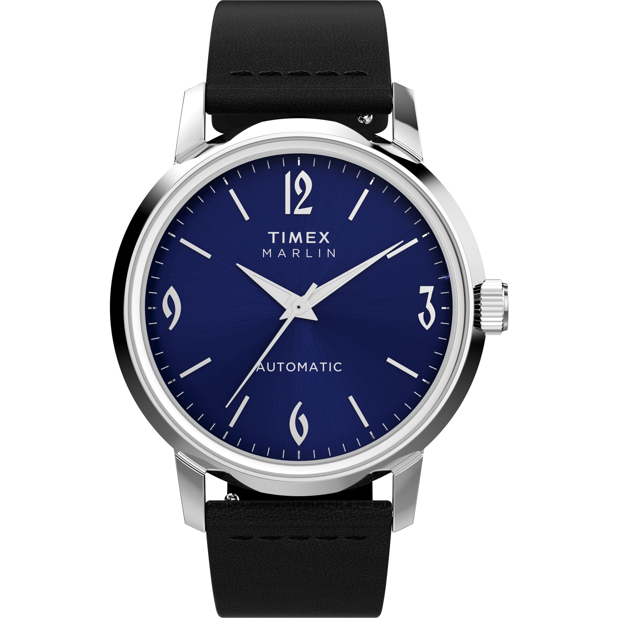 Timex Men's Marlin 40mm Watch - Black Strap Blue Dial Stainless Steel Case Image