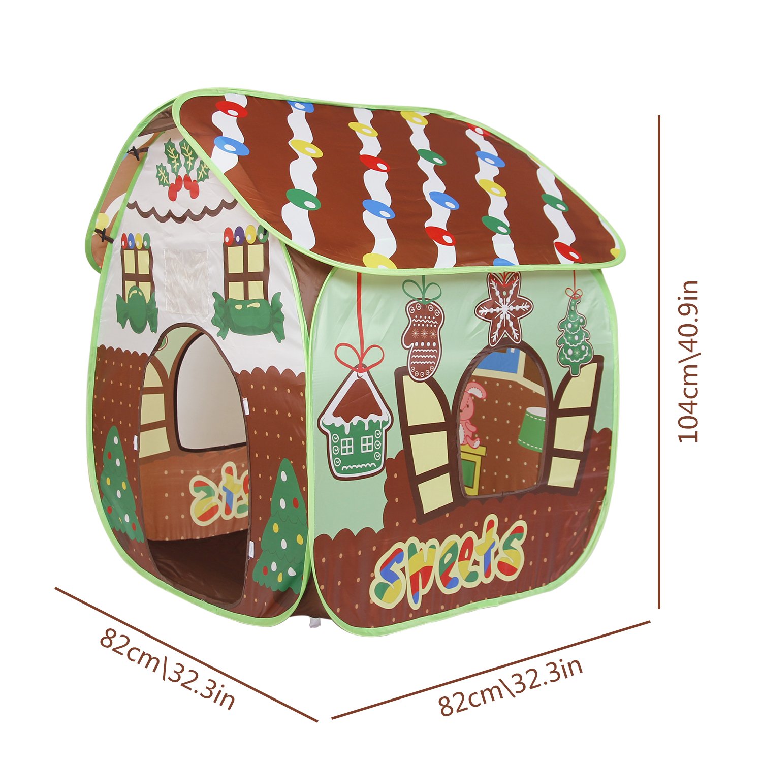 Homfu Play Tent For Kids For Indoor Outdoor Playhouse Boys Girls Child Gift Gingerbread House