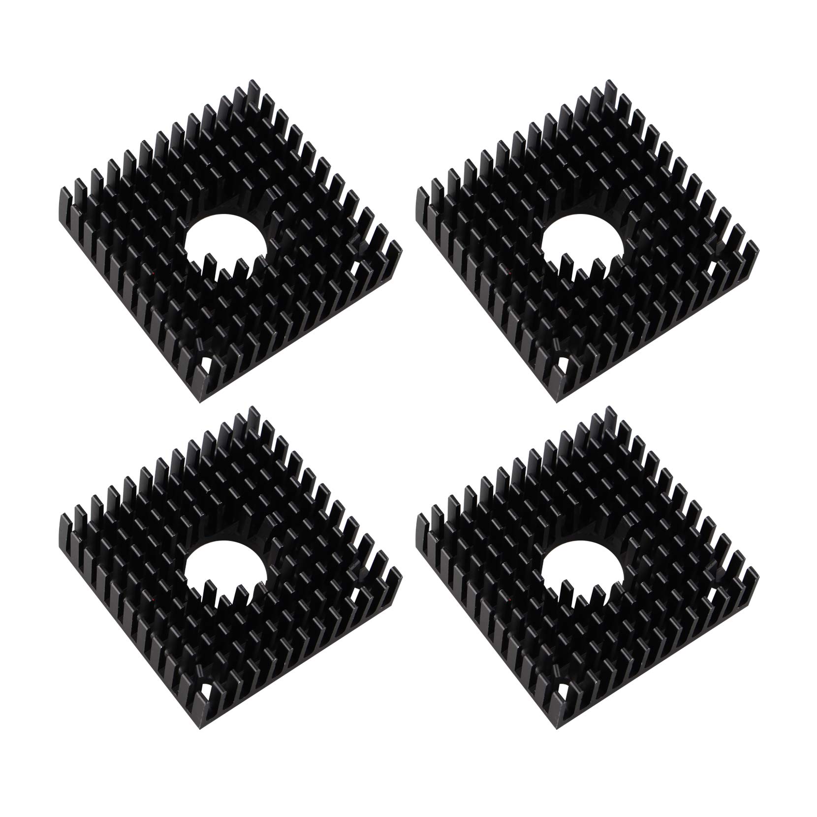 Jopto 4Pcs 3D Printer Accessories 40mm Heatsink Black Aluminum 40x40x11mm Cooler Heat Sink for Cooling 3D Printers Makerbot MK7/MK8, TEC1-12706 Thermoelectric Peltier Cooler