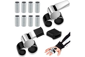 Dunzy 2 Pcs Ice Hockey Finger Grip Whistle Sporting Finger Grip Referee Whistle Coach Whistle with Finger Sleeves Protectors Guard for Football Soccer Sports, 2.68 x 1.81 x 0.71 Inch
