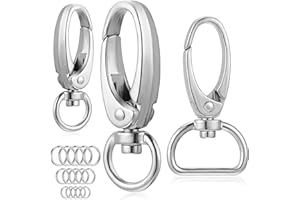 SAFIGLE 21pcs Dog Tag Clips and Lobster Buckle Set Zinc Alloy Rings, Small and Medium Metal Dog Collar