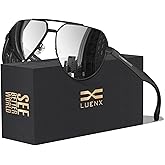 LUENX Aviator Sunglasses for Men Polarized Pilot Shades UV400 Sun Glasses with Accessories
