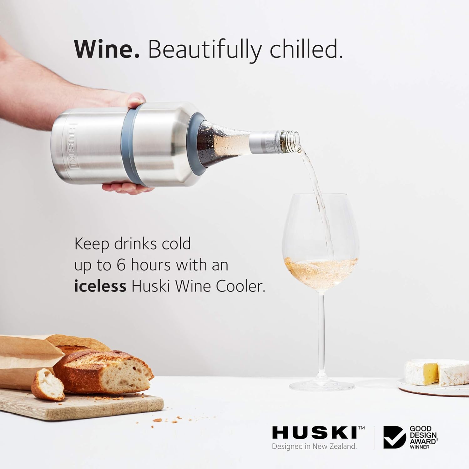 Huski Wine Cooler Premium Iceless Wine Chiller Keeps Wine Or Champagne Bottle Cold Up To 6 Hours Award Winning Design New Wine Accessory #wine #coolers #2020 Huski Wine Cooler Premium Iceless Wine Chiller Keeps Wine Or Champagne Bottle Cold Up To 6 Hours Award Winning Design New Wine Accessory