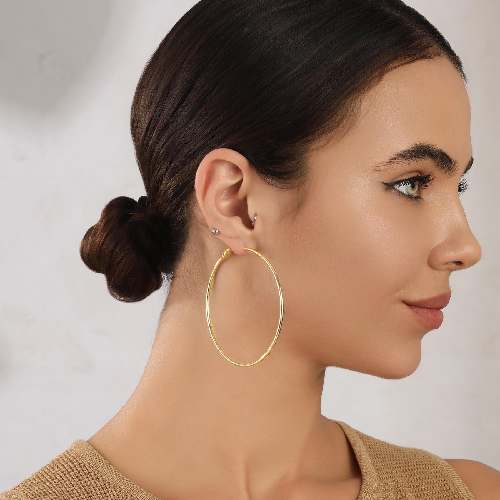 14K Gold Plated Big Hoop Earrings