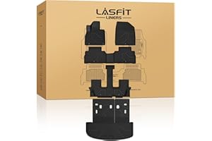 LASFIT Floor Mats & Backrest Mats & Cargo Mat for Kia Telluride 2025 2024 2023 2022 2021 2020, All Weather TPE Custom Fit Floor Liners with Full Set Car Mats & Trunk Mats Accessoires, Black