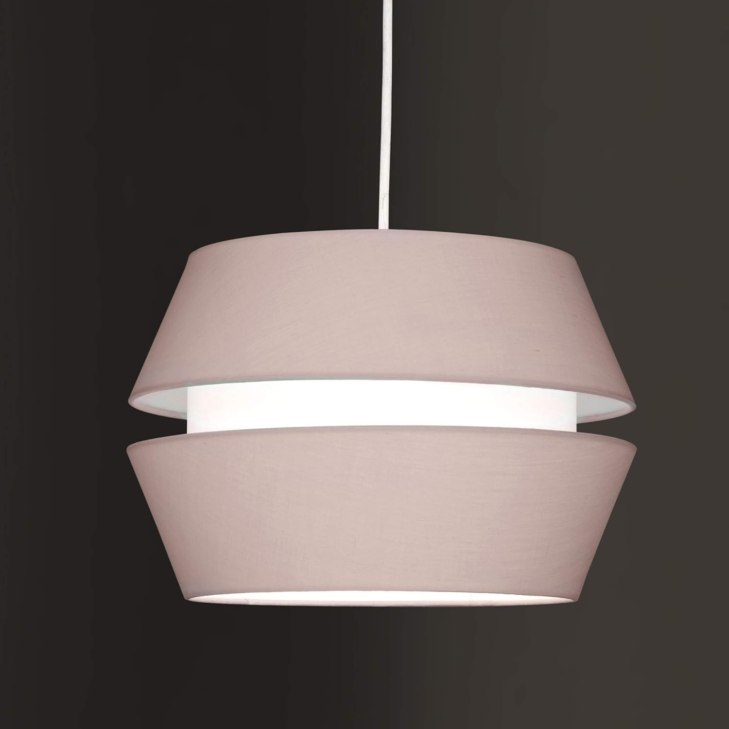 Blush Pink White Ceiling Pendant Shade NonElectric Two Tiered Light Shade Amazon.co.uk Lighting