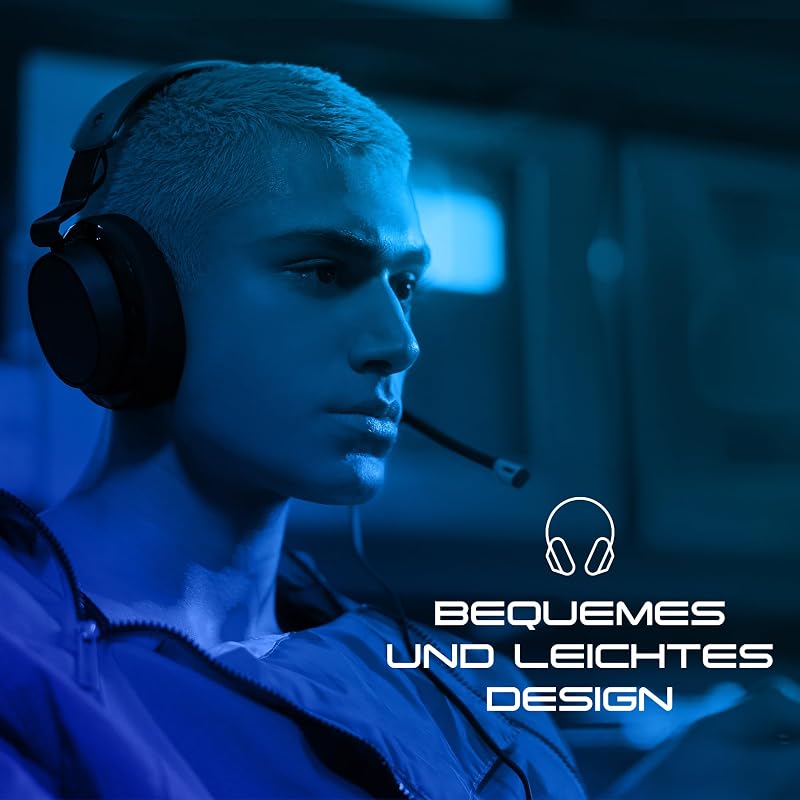 SLYR Pro Kabelgebundenes Multi-Platform Over-Ear Gaming Headset für Xbox, PlayStation und PC, Enhanced Sound Perception, KI-Mikro - Blau