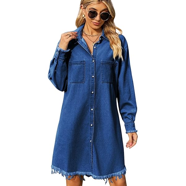 ミストレアス Denim Amerian Sleeve Long Dress Denim Amerian Sleeve Long Dress - MISTREASS