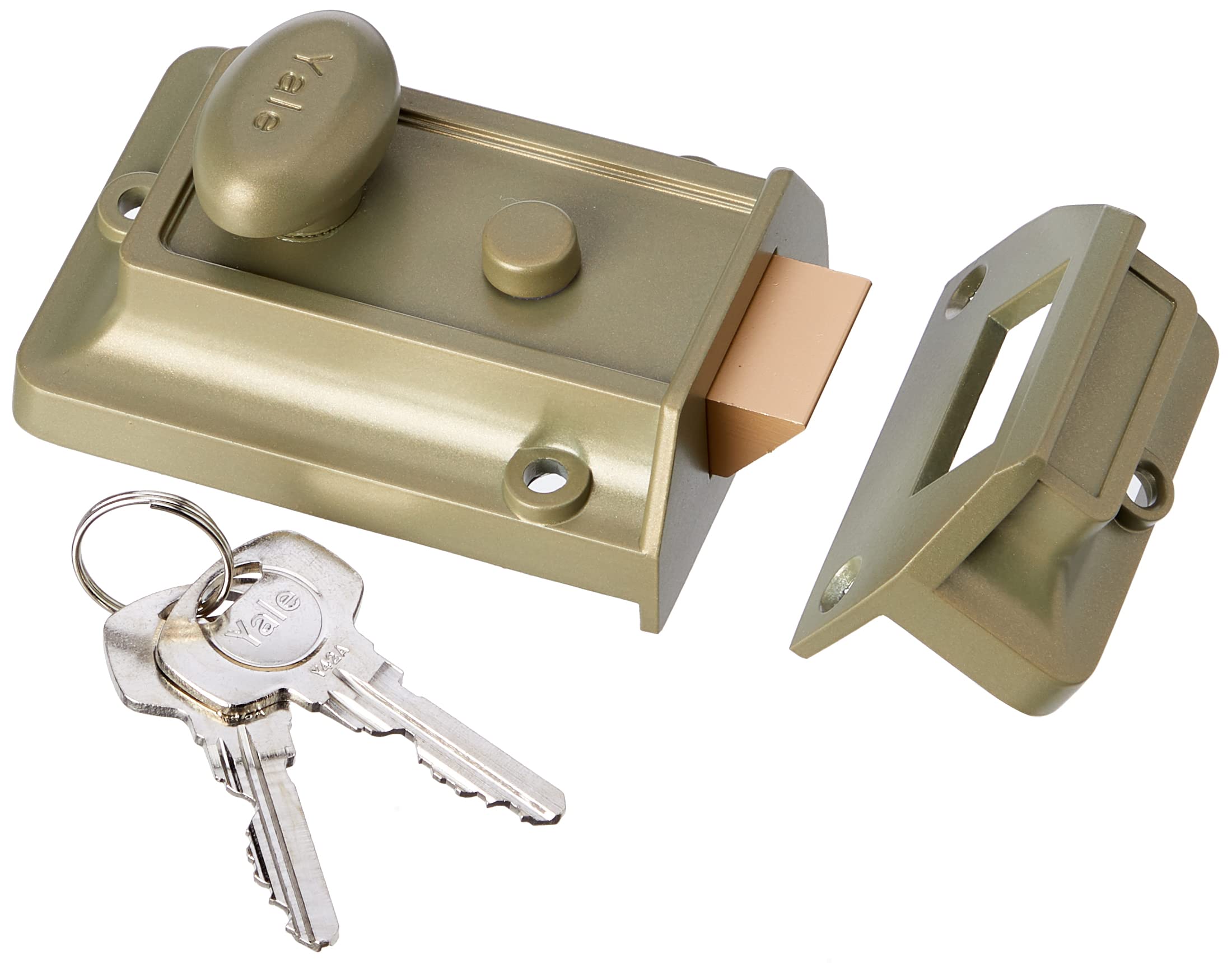 Yale Locks P77 Traditional Nightlatch ENB/PB Cylinder 60 mm Backset Visi Pack