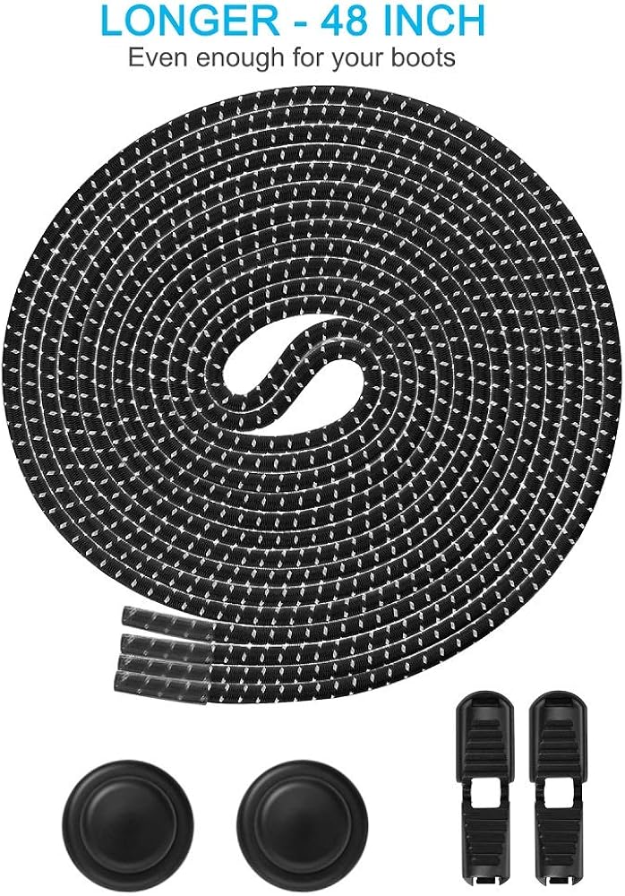 AMLY 4 Pairs of Elastic No Tie Shoelaces, Upgraded Lock, Reflective Shoe Laces for Kids and Adults (Black- Black-Black-Black): Shoes