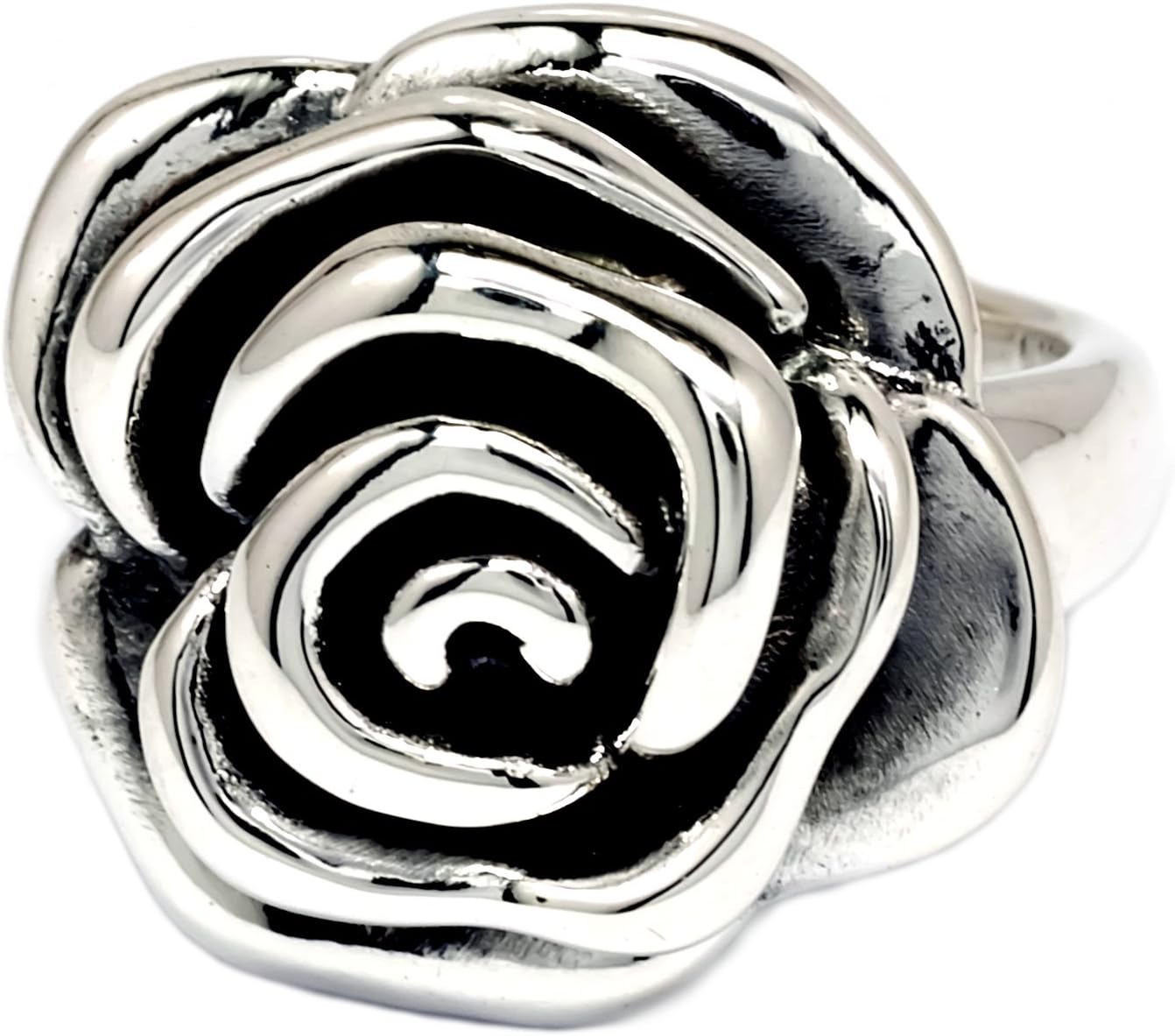 Sabuy Jewelry 20mm Best Sellers Fashion 925 Sterling Silver Rose Ring for Women Band [SR0001]