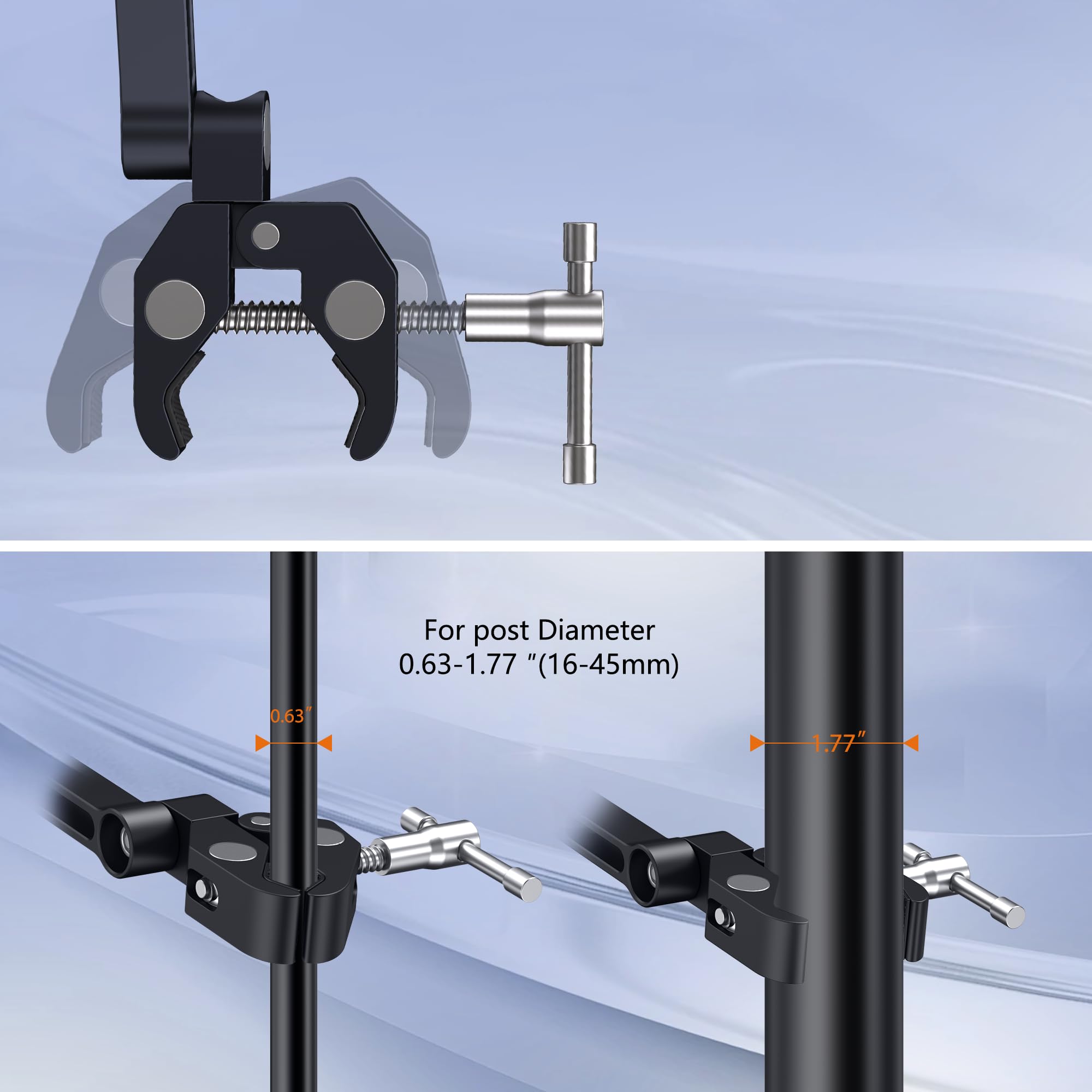 CreaDream Tablet Holder for Microphone Stand, Aluminum Mic Music Stand Holder Mount for Phone and iPad, Adjustable Tablet Holder Compatible with Devices from 4.7 to 13 inch Tablets & Smartphones