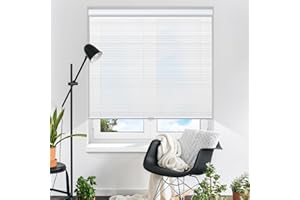 SBARTAR Honeycomb Cellular Shades Cordless Light Filtering for Windows Inside & Outside Mount, 23" W x 64" H, White(Light Filtering)