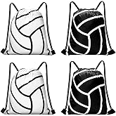 KERINGO 16 Pack Volleyball Drawstring Party Favors for Kid Volleyball Snack Bag Polyester Fabric Sports Backpack for Themed Birthday Sports Party Gift,9.8 x 11.8 Inches
