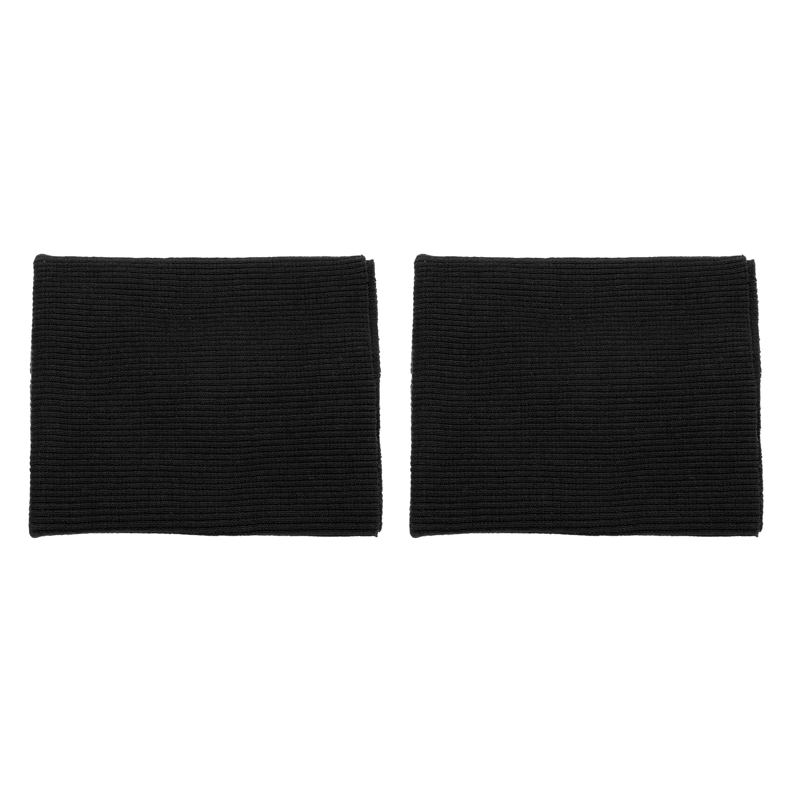 Rebower 10 x 9cm Elastic Cuffs Ribbed Trims Cotton Fabric Knitted Ribbed Stretch Band Cuff Sleeve, [for Sewing, DIY Craft] - Black/ 2pcs