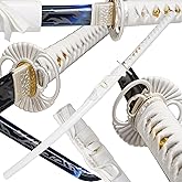 Kamaiwo-1045/1060 Handmade Hand Forged Authentic，Japanese Katana Samurai Swords are a Unique Gift for Men - Full Tang High Carbon Steel Makes a Memorable for Martial Arts Collectors,Blue