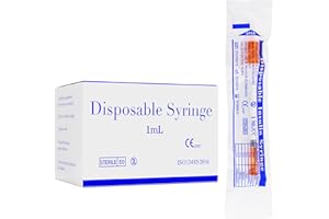 BEHERK 1ml/cc 31G 1/4 Inch Syringes, Disposable Syringe, Individual Wrapped, Box of 100