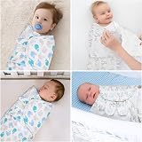 Vicloon Baby Swaddling Bag Pack of 2 100% Organic Cotton 0-3 Months Blue view 7