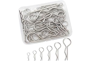 HIQTRADEBYJJ 36pcs Cotter Pins, Cotter Pin Assortment Kit, Spring Fasteners Hitch Pin for Trailer Locking, Trailer Clamps, Lawn Mowers, Trucks, Mechanics, Heavy Duty R Clips Hardware Pins, 6 Sizes(M1.2-M3)