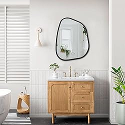 HLFMVWE Irregular Wall Mirror Asymmetrical White