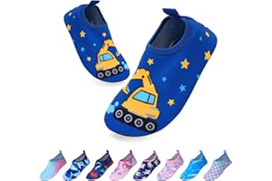 MISHIL Water Shoes Kids Non-Slip, Barefoot Swimming Quick Dry Water Socks, Toddler Water Shoes Easy to Wear for Boys Girls