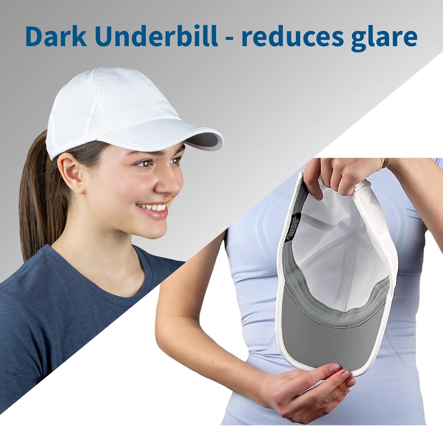 TrailHeads Women's Running Hat with UV Protection | UPF 50 Hats | Summer Hats for Women | Outdoor Hats (White): Clothing