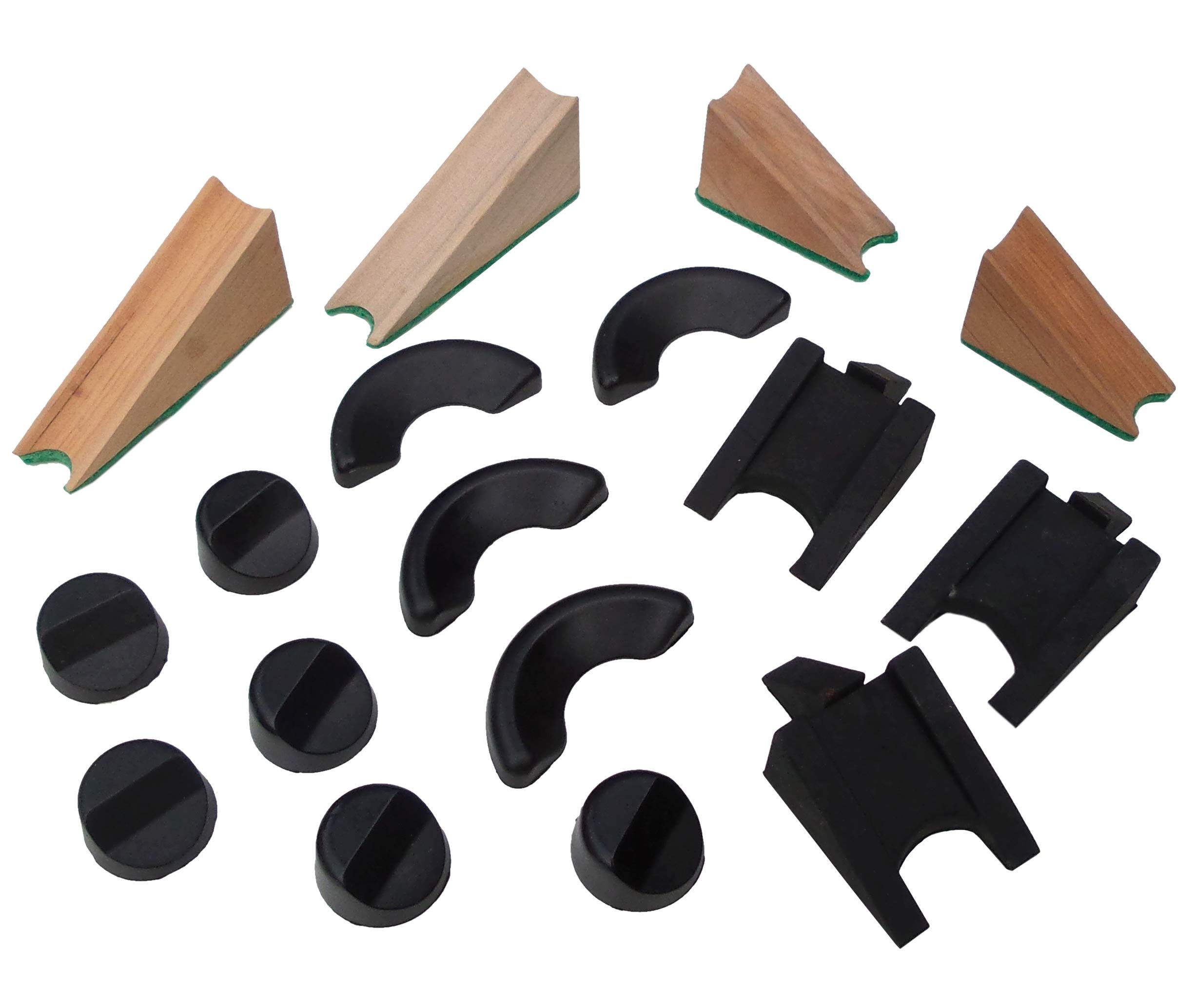 Acclaim Umpire Solid Rubber Bowling Measuring Wedges 6 Round 2.8 cm 4 Semi Circle 6cm Plus 2 x 2 Piece Hardwood Wedges & 3 Multi Angle Rubber