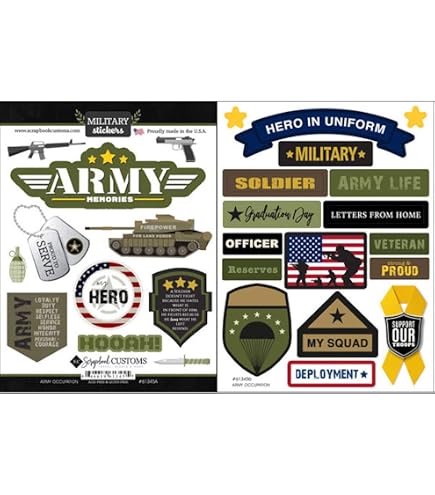 PAPER HOUSE STICKERS ARMY MEN – Kreativ-Aufkleber Für Bastelprojekte, Scrapbooking & DIY