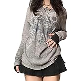 Women Grunge Clothes Y2K Long Sleeve Graphic Tees Vintage Gothic Aesthetic Tops Cute Teen Girls Shirts