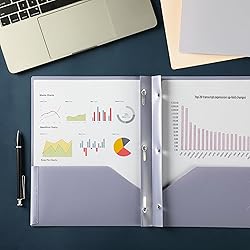 Mr. Pen- Plastic Folders with Pockets and Prongs, 5