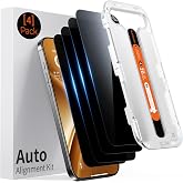 DIMONCOAT 4-PACK for iPhone 15 Pro Max Privacy Screen Protector Glass 6.7" | 13FT Drop Tested, Auto Alignment Kit, 10X Military-Grade Tempered Glass, Stronger Edge Protection, Case Friendly, Bubble-Free
