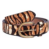 JIEDE Womens Leopard Print Belt Animal Printed Belt for Women Suede Leather Casual Waist Belts