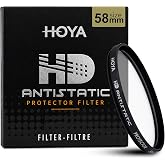 HOYA 58mm HD Antistatic Protector Camera Lens Filter, Reinforced Glass | Antistatic coating, 20-layer multi-coating, no color cast or shift, water- and oil-repellent surface, low-profile frame