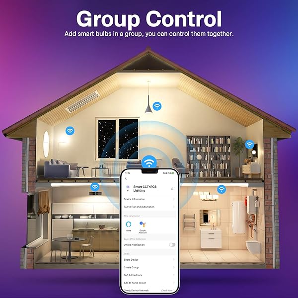 Smart GU10 LED Lampe Tasmor RGBW Dimmbar LED Leuchtmittel Ersetzt 50W Halogenlampen Warmwei und Kaltwei WLAN LED Birne Kompatibel mit Alexa und Google Home 5W 500LM Glhbirnen mit GU10 Fassung