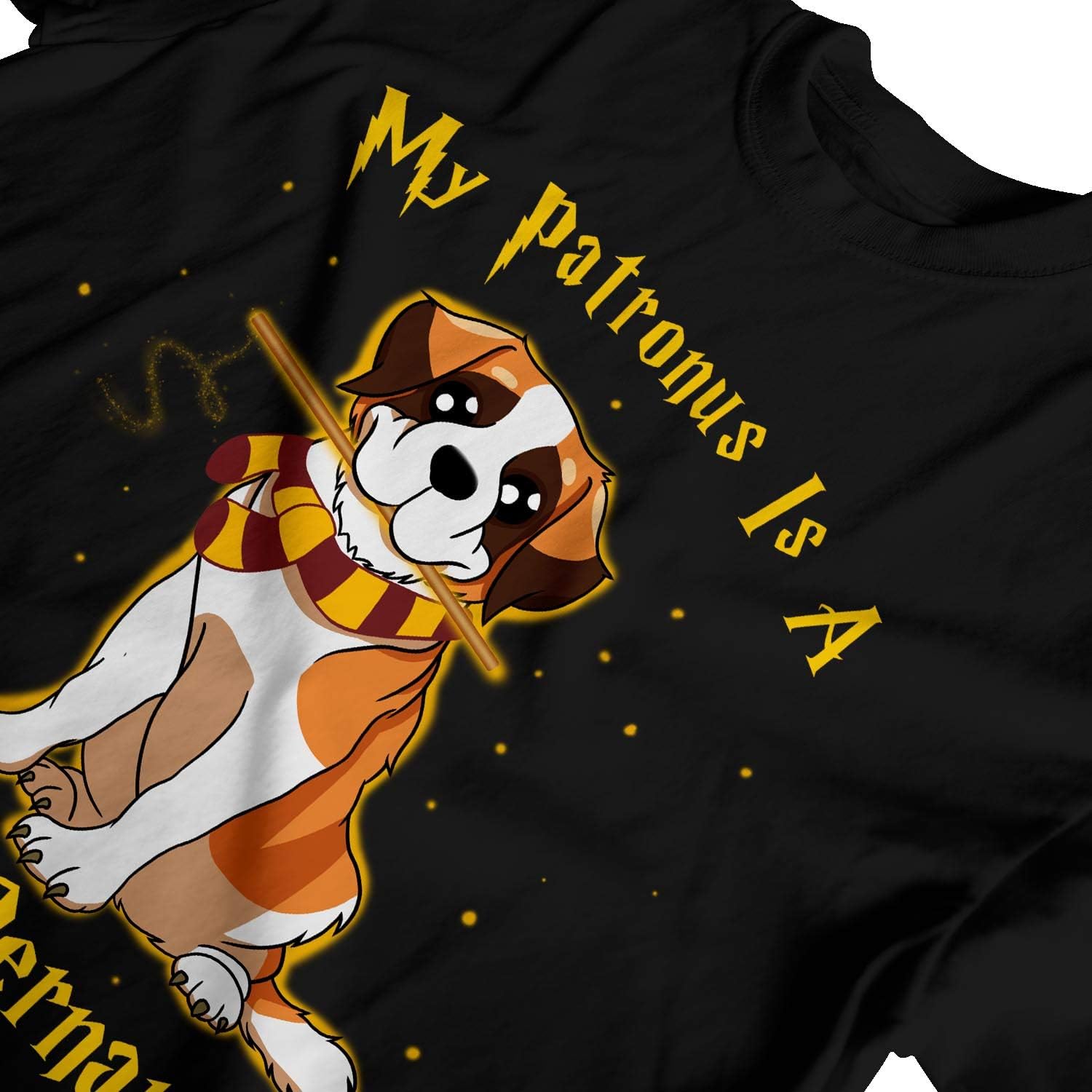 Vetements Et Accessoires T Shirts Ardent Nl 1tee Homme Mon Patronus Est Un Saint Bernard Chien T Shirt