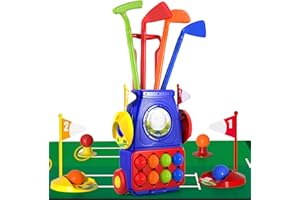 Bennol Toddler Golf Set Toys for Kids, Upgraded Kids Golf Cart Toys Sets with 4 Golf Sticks, 8 Balls and 1 Mat, Indoor & Outdoor Golf Toys for 3 4 5 6 Year Old Boys Girls Toddlers