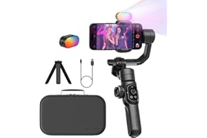 AOCHUAN Gimbal Stabilizer for Smartphone, Phone Gimbal w/8" Extension Rod, Profession 3-Axis Stabilizer w/RGB Magnetic Fill Light for Video Recording, Compatible w/iPhone/Andriod-Smart S2 Kit