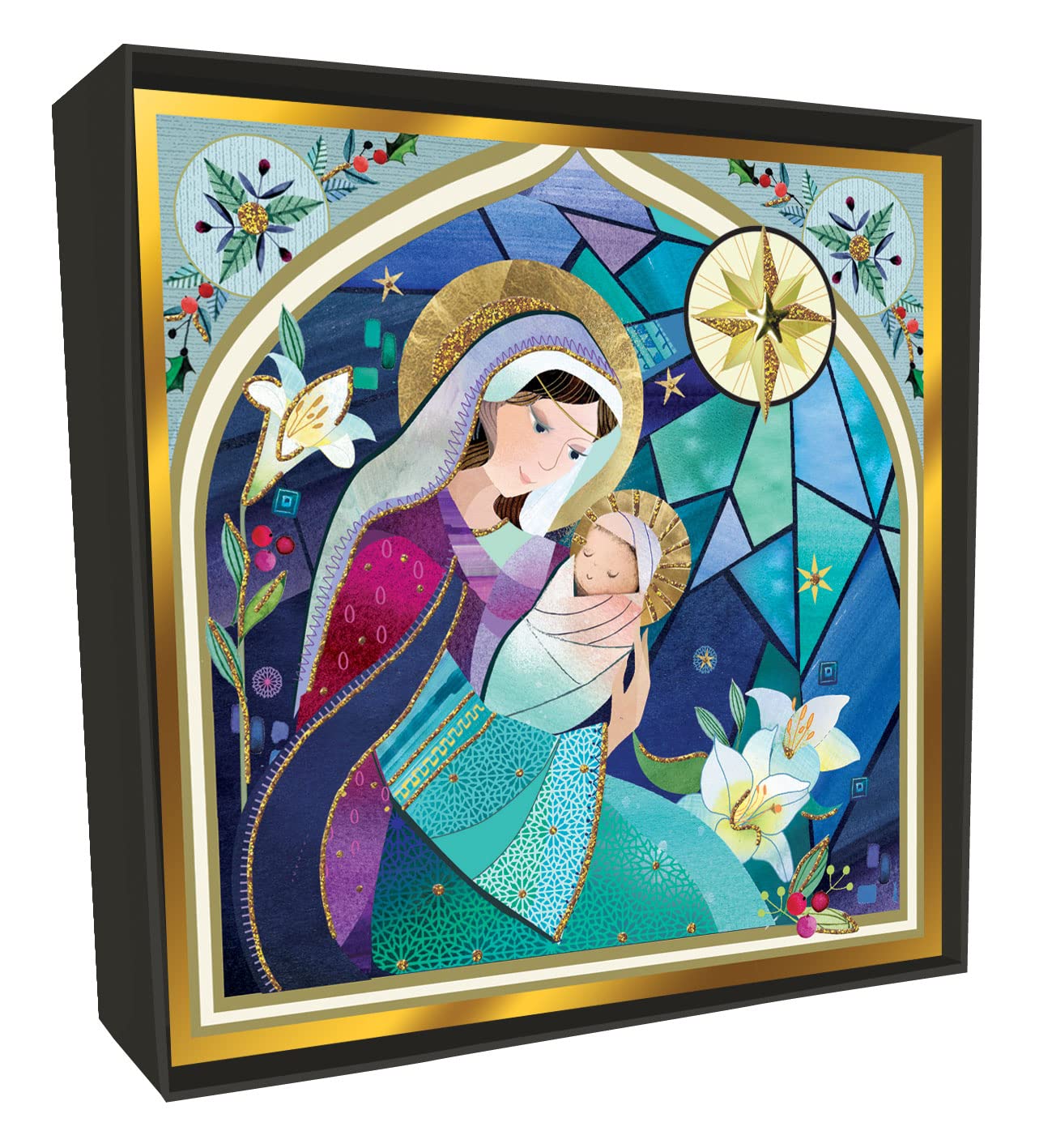 Box of 6 Mary & Child Luxury Hand-Finished Christmas Cards Card Boxes XLSB035