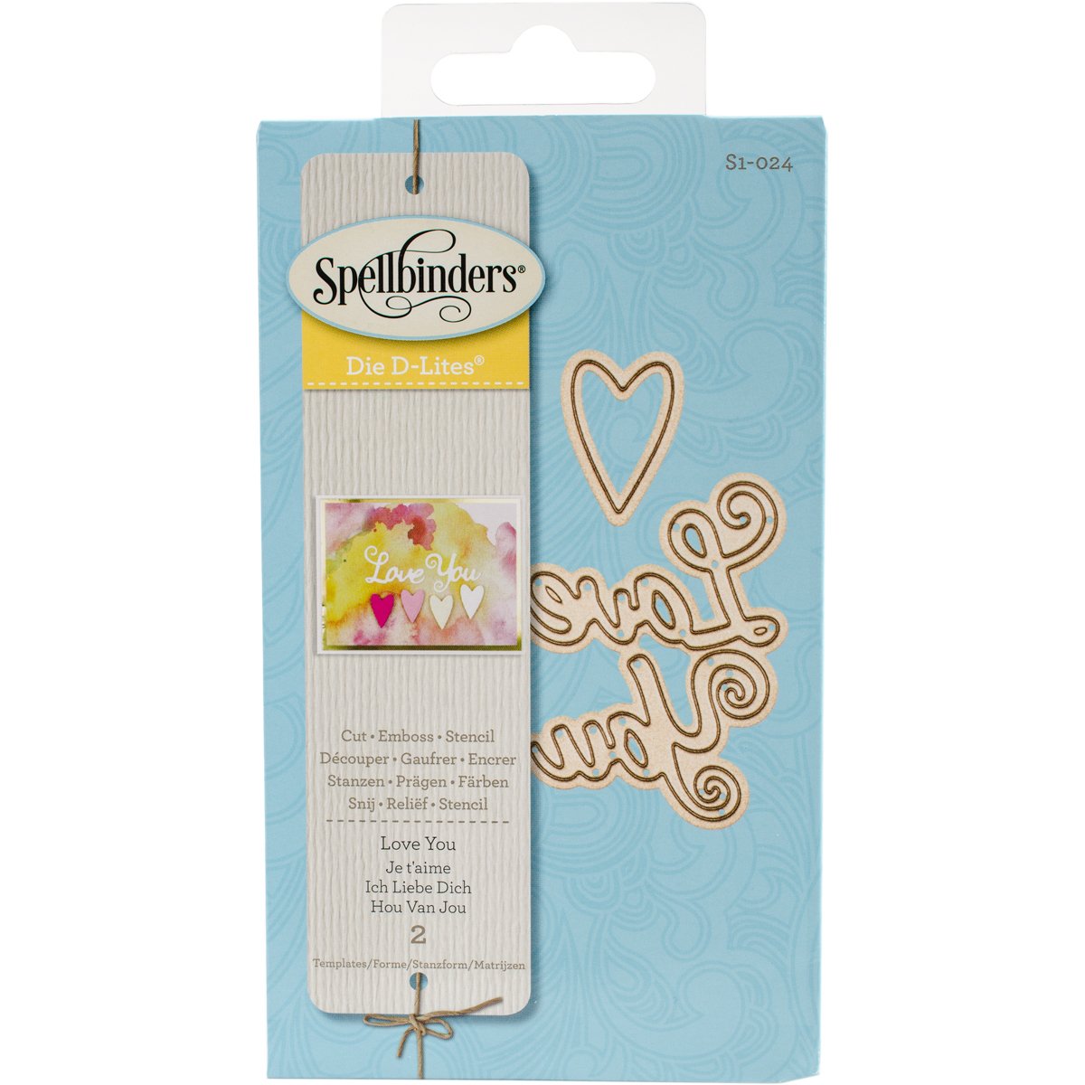 Spellbinders D-Lites Love You Die, Brown